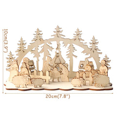 Creative DIY Wooden Christmas Desktop Ornaments Snowman Church Wood Craft New Year Christmas Decorations for Home Navidad Noel