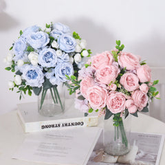 Artificial Flowers Peony Silk Hydrangea Christmas Decoration Valentine's Day Gift Home Wedding Bride Fake Bouquet Accessories
