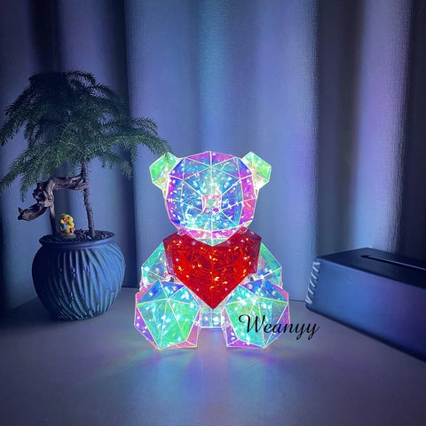 Night Ambient LED Light 3D Twinkle Luminous Teddy Bear