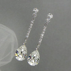 Huitan Temperament Bridal Wedding Earrings Luxury Cubic Zirconia Crystal Aesthetic Women's Dangle Earrings Eternity Love Jewelry