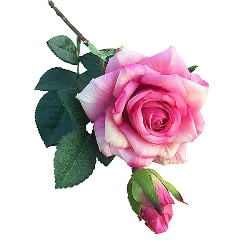 Artificial Flowers Big Silk Pink Roses New Beautiful Branch Vases for Decoration Home Wedding Retro Autumn Fake Plants Festival