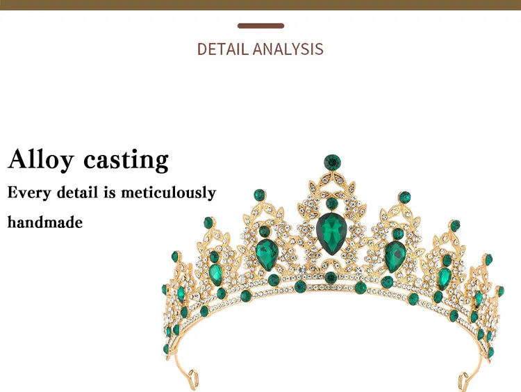 Princess Crown Crystal Tiara Girls Hair Accessories High-end Atmosphere Dance Performance Birthday Gift Crown