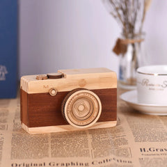 Wooden Music Box  Camera Design Classical Melody Birthday Christmas Festival Musical Gifts Home Office Decoration Crafts