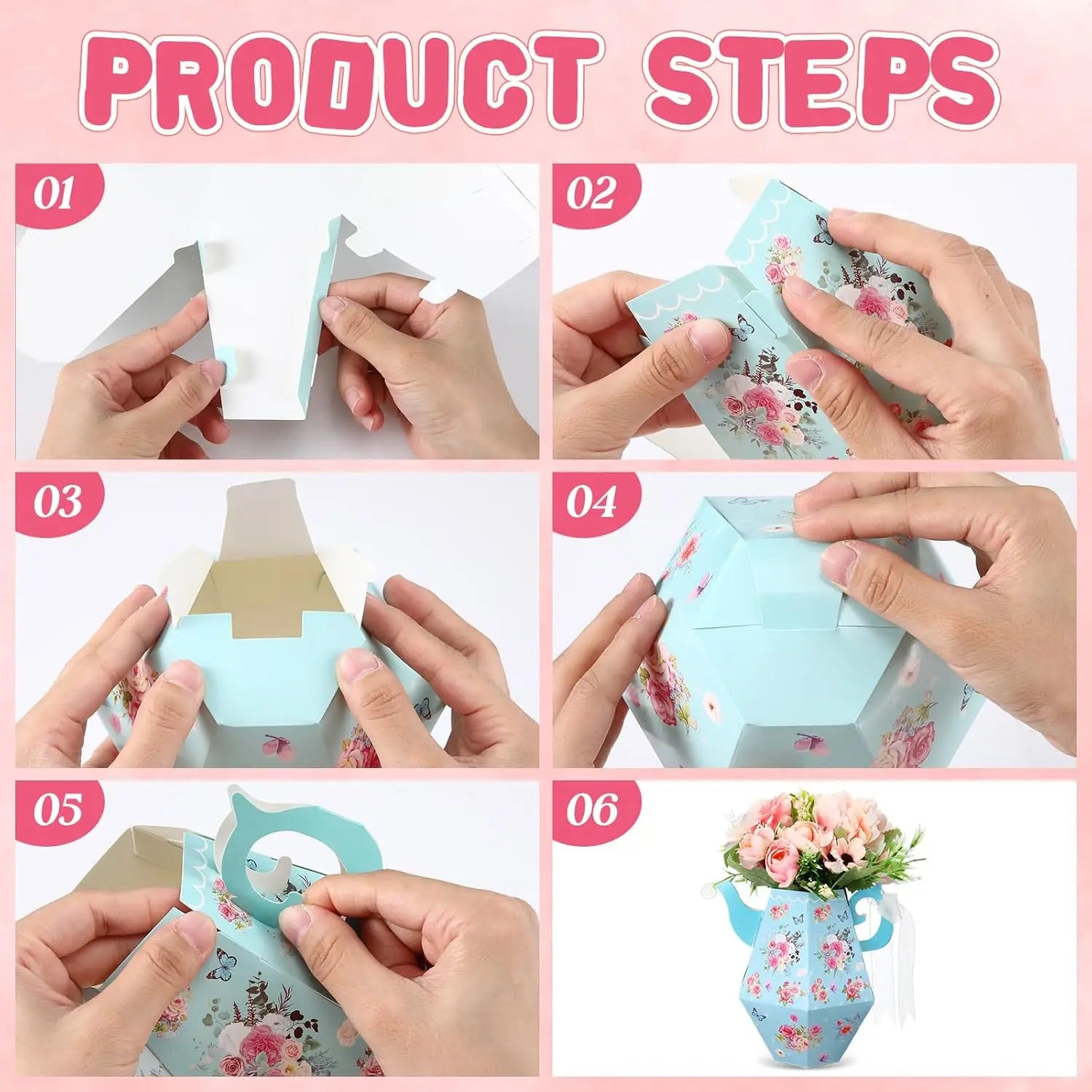 12Pcs Elegant Tea Pot Shaped Flower Boxes Tea Party Decorations Princess Party Floral Teapot Centerpieces for Tables Teapot Vase
