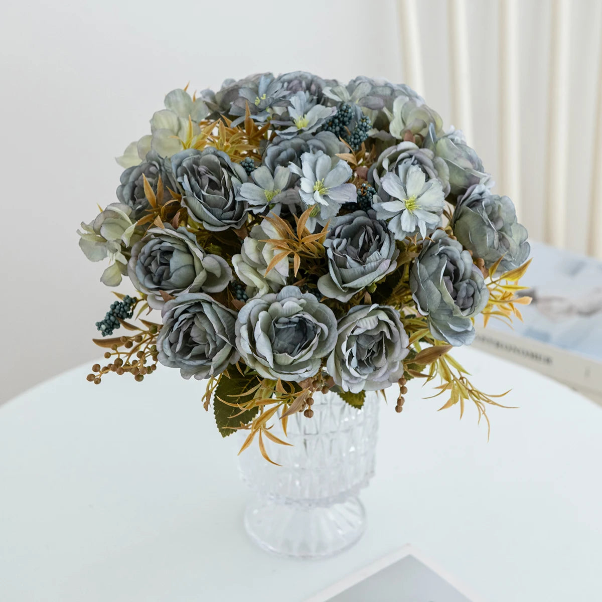 1/3pcs Silk Artificial Flowers Roses Peony Wedding Bridal Bouquets Home Outdoor Garden Arch Diy Gifts Festival Table Decorations
