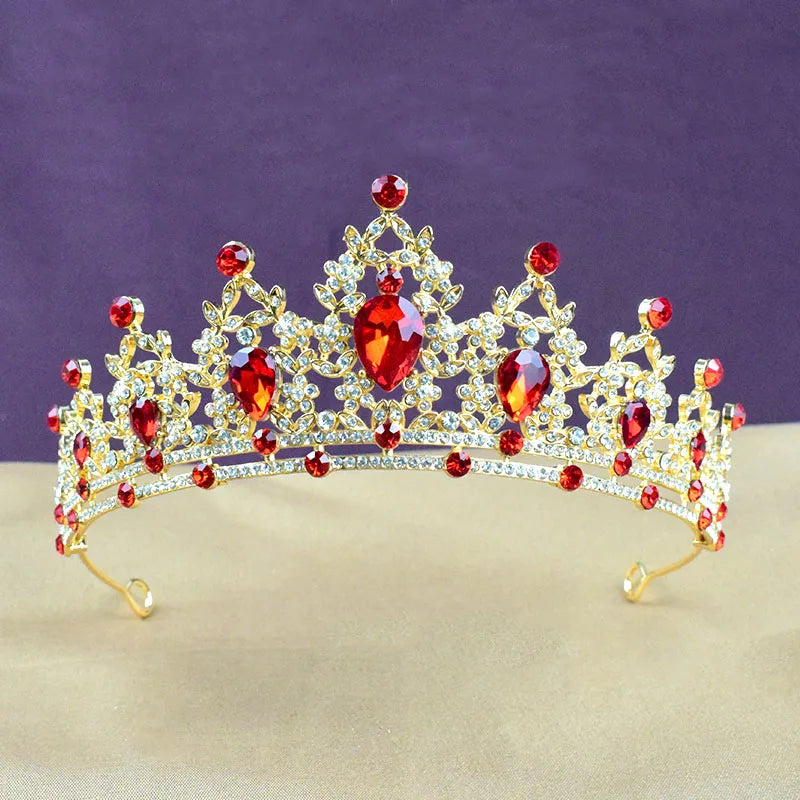 Princess Crown Crystal Tiara Girls Hair Accessories High-end Atmosphere Dance Performance Birthday Gift Crown