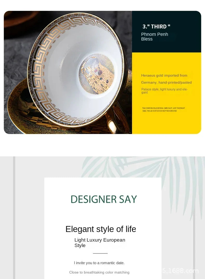 European style coffee cup high-value gift box set, tea tray, bone china, ceramic cup, tea set, afternoon tea gift