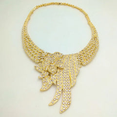 Kingdom Ma New Dubai Crystal Necklace Bracelet Earrings Ring Sets nigerian wedding african costume jewelry set