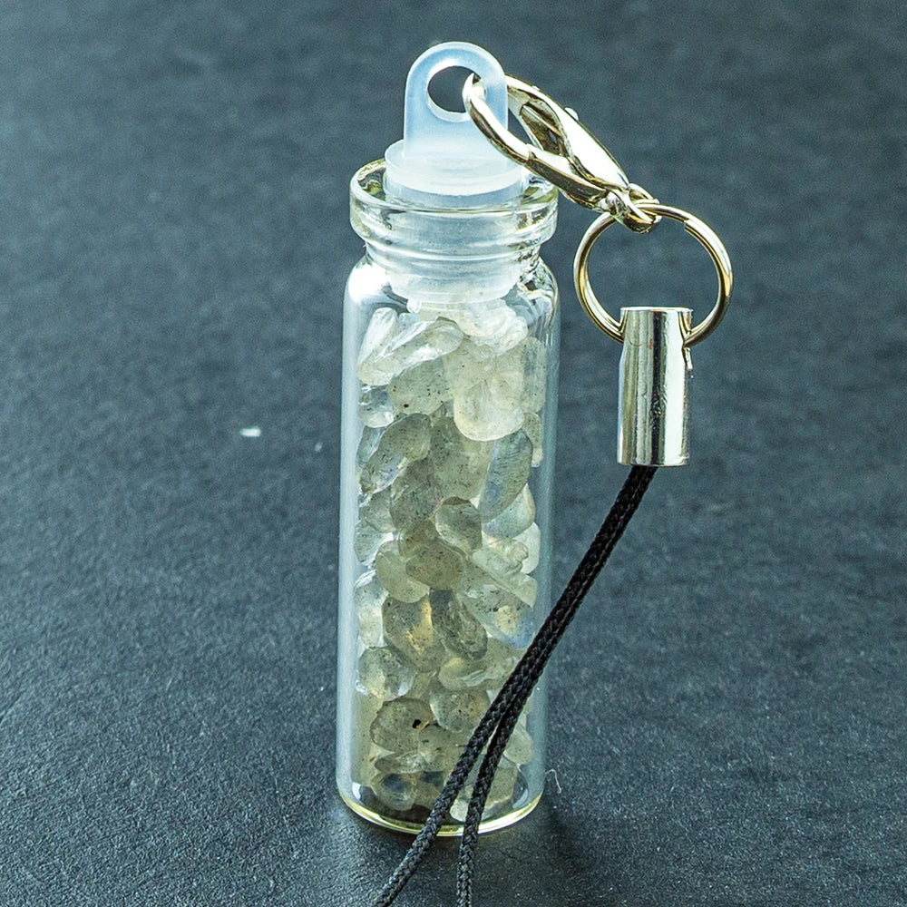 Natural Crystal Gravel Gemstone Wishing Bottle Energy Reiki Healing Container Stone Crafts Christmas Halloween Gift Home Decor