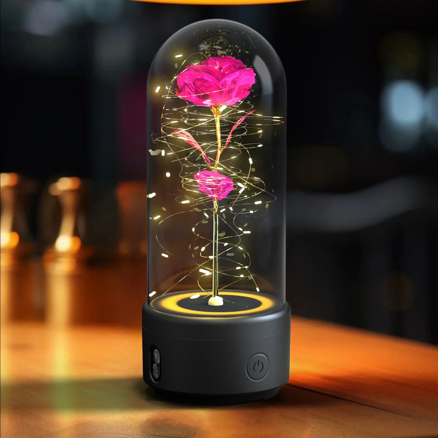 Creative 2 In 1 Rose Flowers Light And Bluetooth Speaker as Valentine's Day Gift