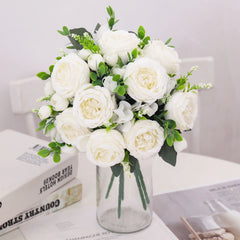 Blue Peony Artificial Flowers Silk High Quality Hydrangeas Bride Bouquet Wedding Home Room Valentine's Day Gift Table Decoration