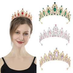 Princess Crown Crystal Tiara Girls Hair Accessories High-end Atmosphere Dance Performance Birthday Gift Crown