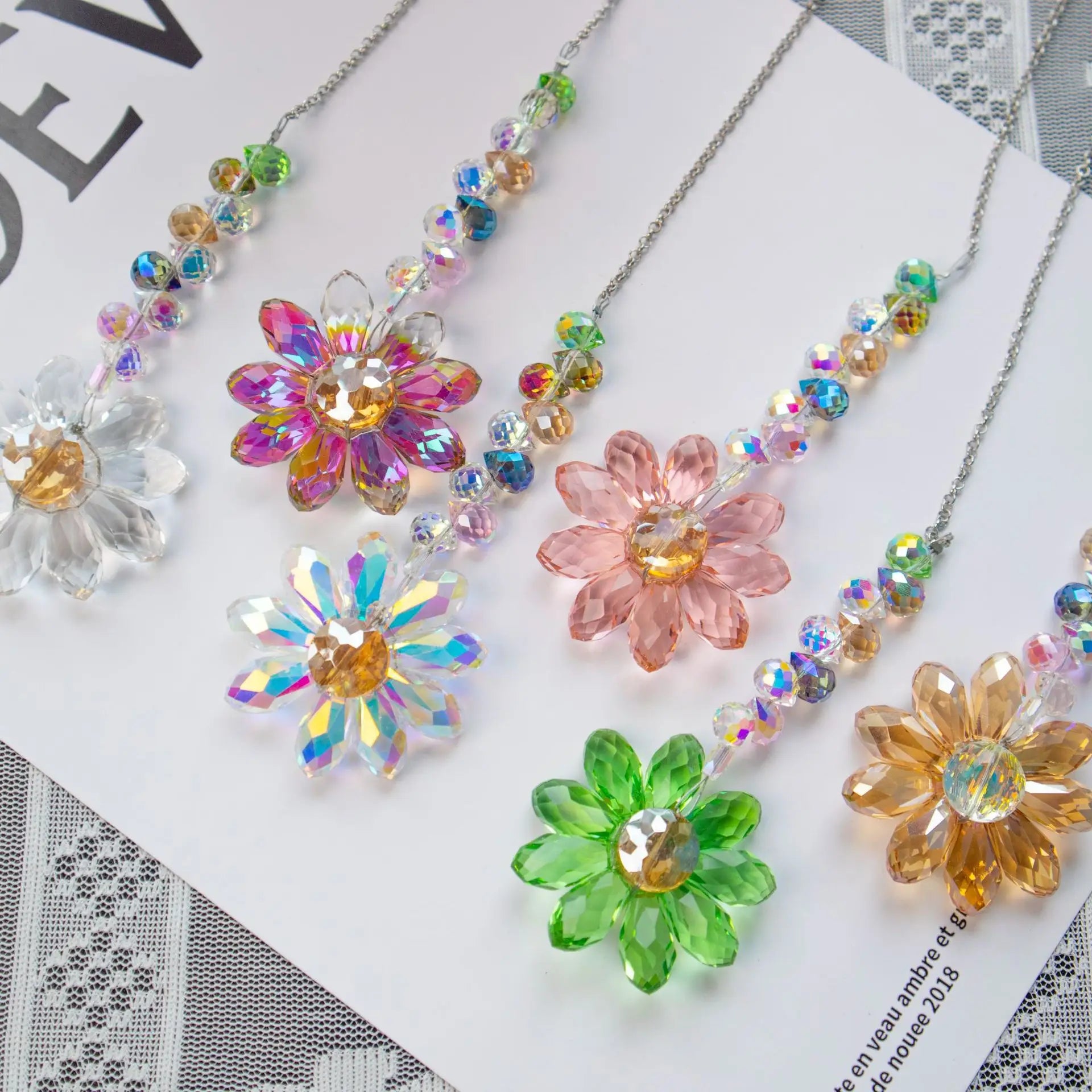 Crystal Sunflower Suncatchers Hanging Christmas Crystal Window Sun Catchers for Fall Rainbow Maker Indoor Outdoor Garden Gift