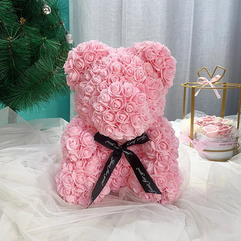 1pc Artificial Rose Bear Flower a Gift for Women Christmas Valentine's Day Birthday Anniversary Supplies  Party Decoration