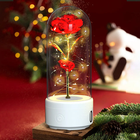 Creative 2 In 1 Rose Flowers Light And Bluetooth Speaker as Valentine's Day Gift