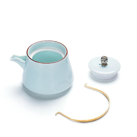 240ml Celadon Ceramic Beam Tea Pot Samovar Coffee Teapot Teapot Clay Water Kettle Teapots Coffeeware Teaware Puer Tea Cup Set