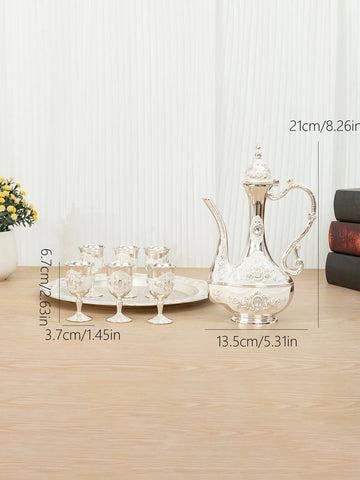 Zinc alloy white wine glass set hand-painted household wineware small wine glass jug wine dispenser high-end Russian wine jug sm