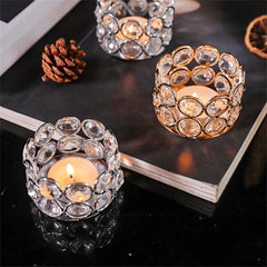 Crystal Tealight Candle Lantern Holders Candlesticks For Wedding Party Gold Silver Candlesticks Dinner Table Home Decors