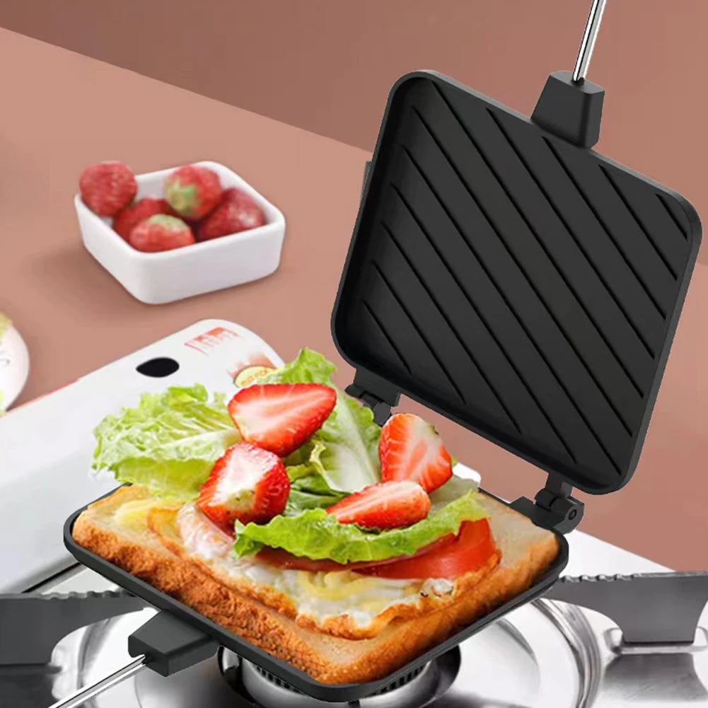 Flip Grill Pan Double Sided Grilled Cheese Maker High Temperature Resistant Multifunctional for Breakfast Pancakes Toast Omelets