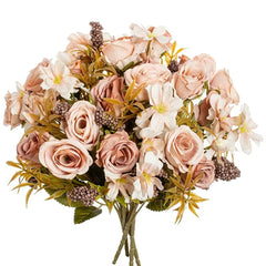 Artificial Flower Silk Rose Christmas Home flowervase Decor Bonsai Room Wedding Bride Bouquet yard  festival Party Diy Hot sale