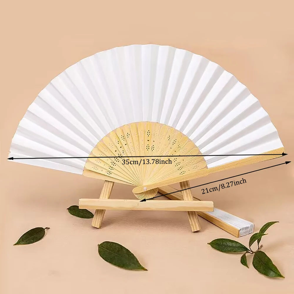 The Bride Folding Fans Foldable Bamboo Fans Souvenir Gifts Wedding Party Anniversary Day Outdoor Gathering Decor DIY Accessories