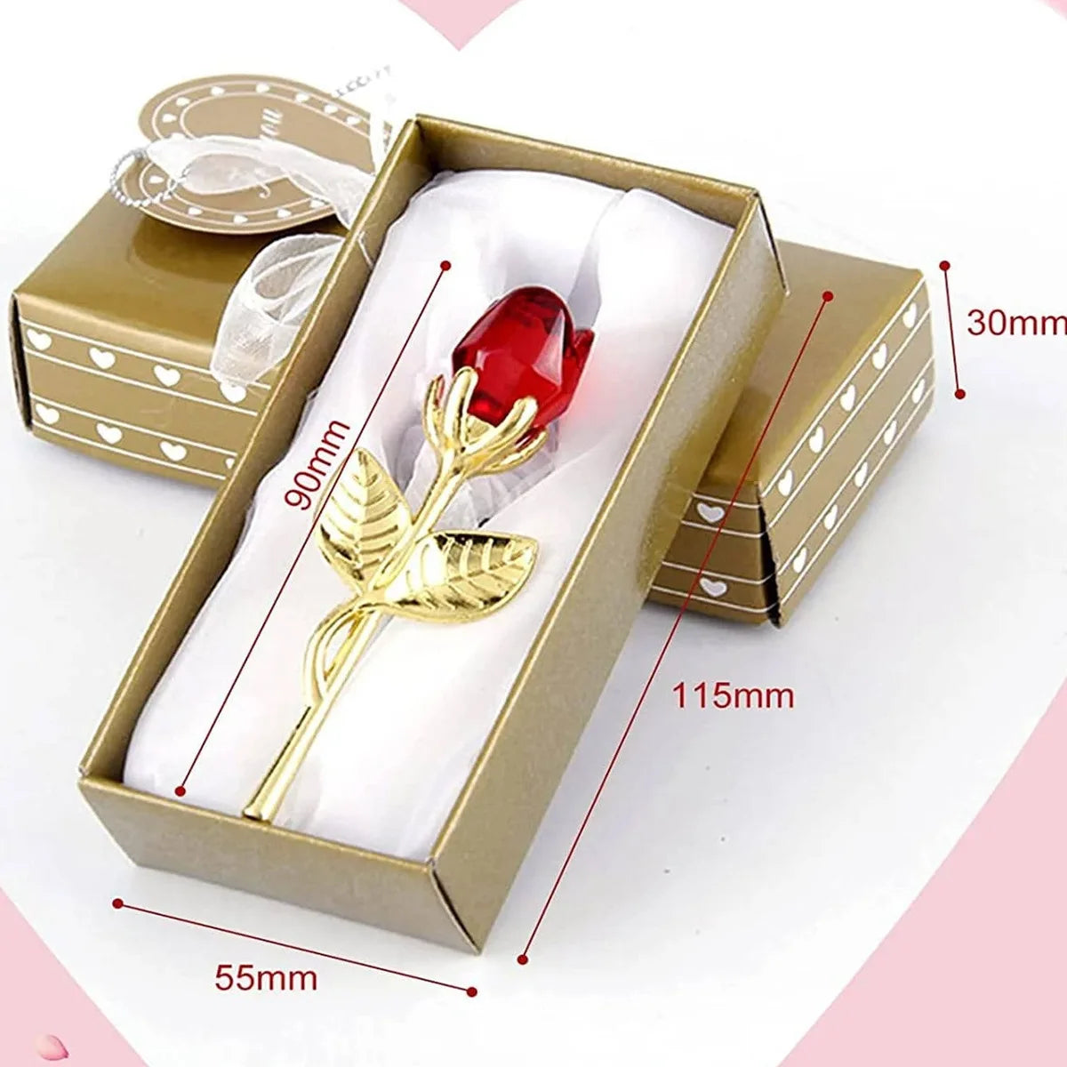 Glass Rose Mini Crystal Flower Artificial Flowers Room Ornament Office Desktop Decoration Wedding Party Valentine's Day Gift
