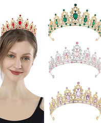 Princess Crown Crystal Tiara Girls Hair Accessories High-end Atmosphere Dance Performance Birthday Gift Crown