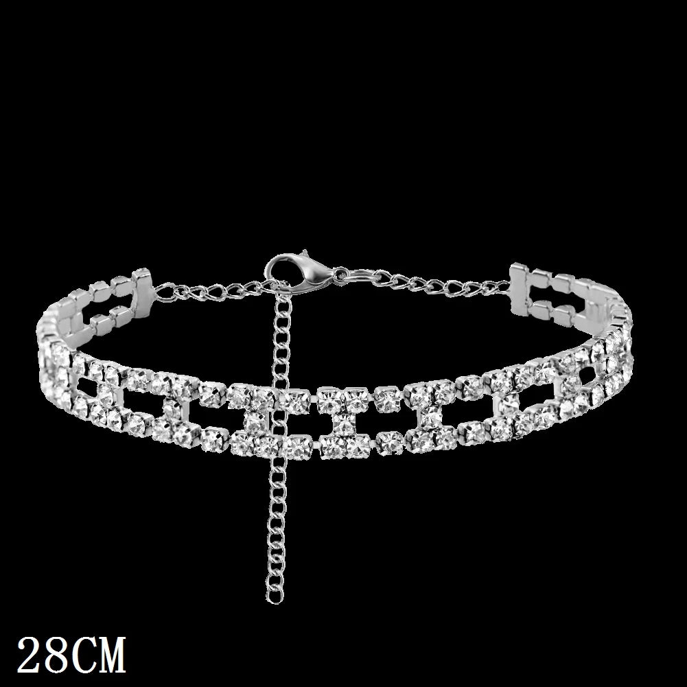 Flatfoosie Hip Hop Iced Out Chunky Cuban Chain Anklets For Women Luxury Rhinestone Link Ankle Bracelet Beach Barefoot Jewelry