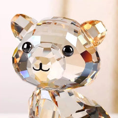Handmade Crystal Dog Cat Figurine Miniature Glass Animal Craft Desktop Decoration Home Decor Ornament Birthday Gift for Children