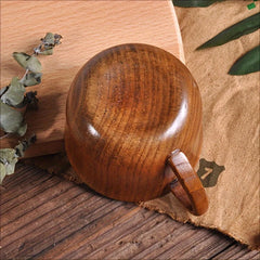 1pc Wooden Mugs  Vintage Teacup Handmade Wood Mug Coffee Espresso Tea Cups, Tea cup Trumpet cup For Kitchen Living Room