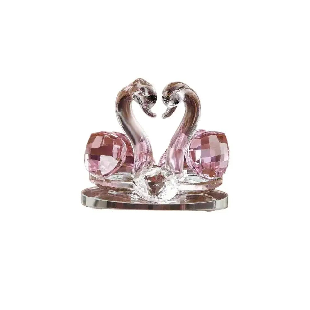 Crystal Swan Figurines Glass Swans Ornaments Paperweight Diamond Crafts Table Living Room Home Decoration Crafts Mini Lover Gift