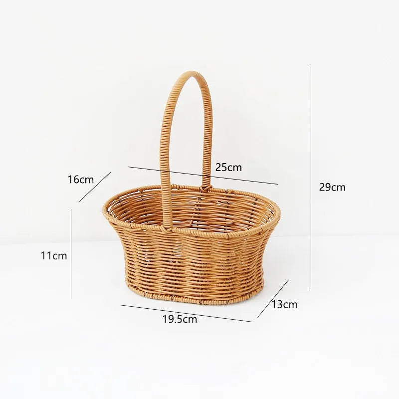 Gift Basket Woven Flower Basket Handmade Flower Basket For Home Wedding Decor Picnic Storage Baskets Rattan Storage Basket