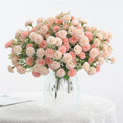 Artificial Flowers Wedding Bouquet Festival Decor Vases for Home Room Scrapbooking Diy Candy Box Silk Material Orange Hydrangea