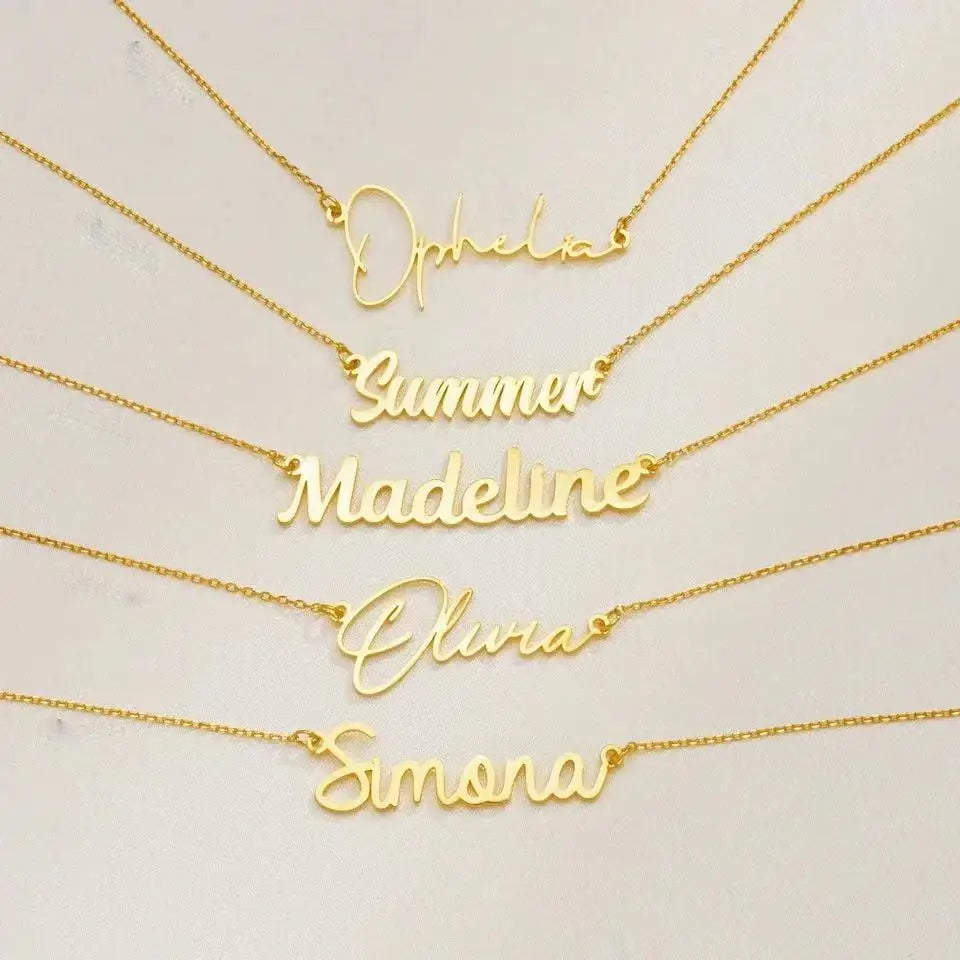 Customized Name Letter Necklace Personalized Stainless Steel Chain Women's Jewelry as Valentine's Day Gift