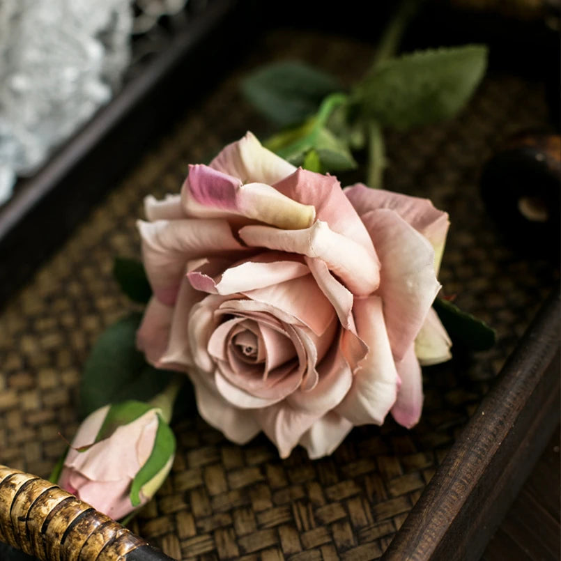 Artificial Flowers Big Silk Pink Roses New Beautiful Branch Vases for Decoration Home Wedding Retro Autumn Fake Plants Festival