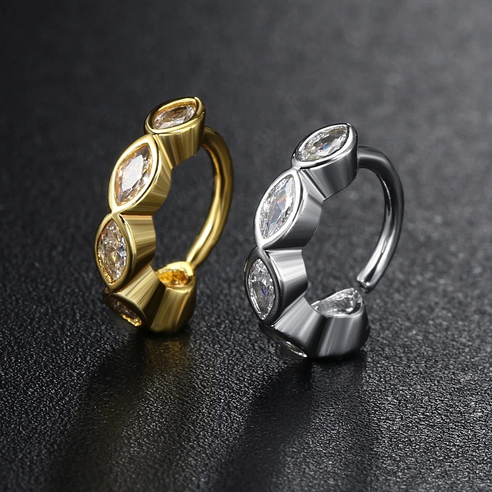1PC Tragus Rook Helix Ear Piercing Earring For Women Butterfly Zircon Ear Cartilage Drop Piercing Moon Ear Hoop Lobe Jewelry