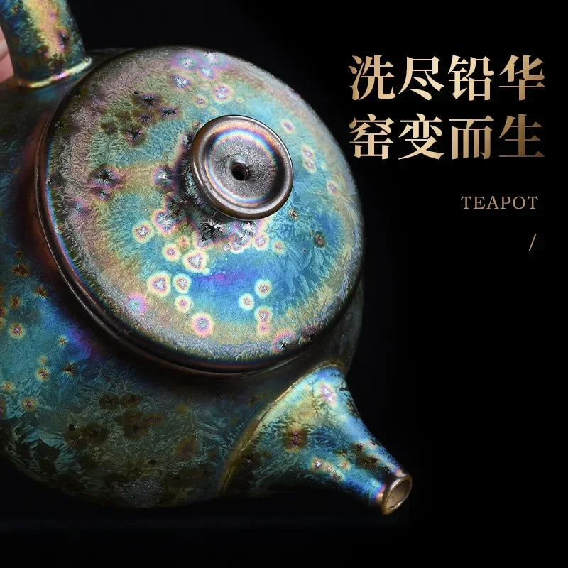 Jianzhan yao Becomes Colorful Tea Pot Ceramic Tianmu Glazed Tea Pot Home Office Creative Tea Maker Chinese Set Business Gift