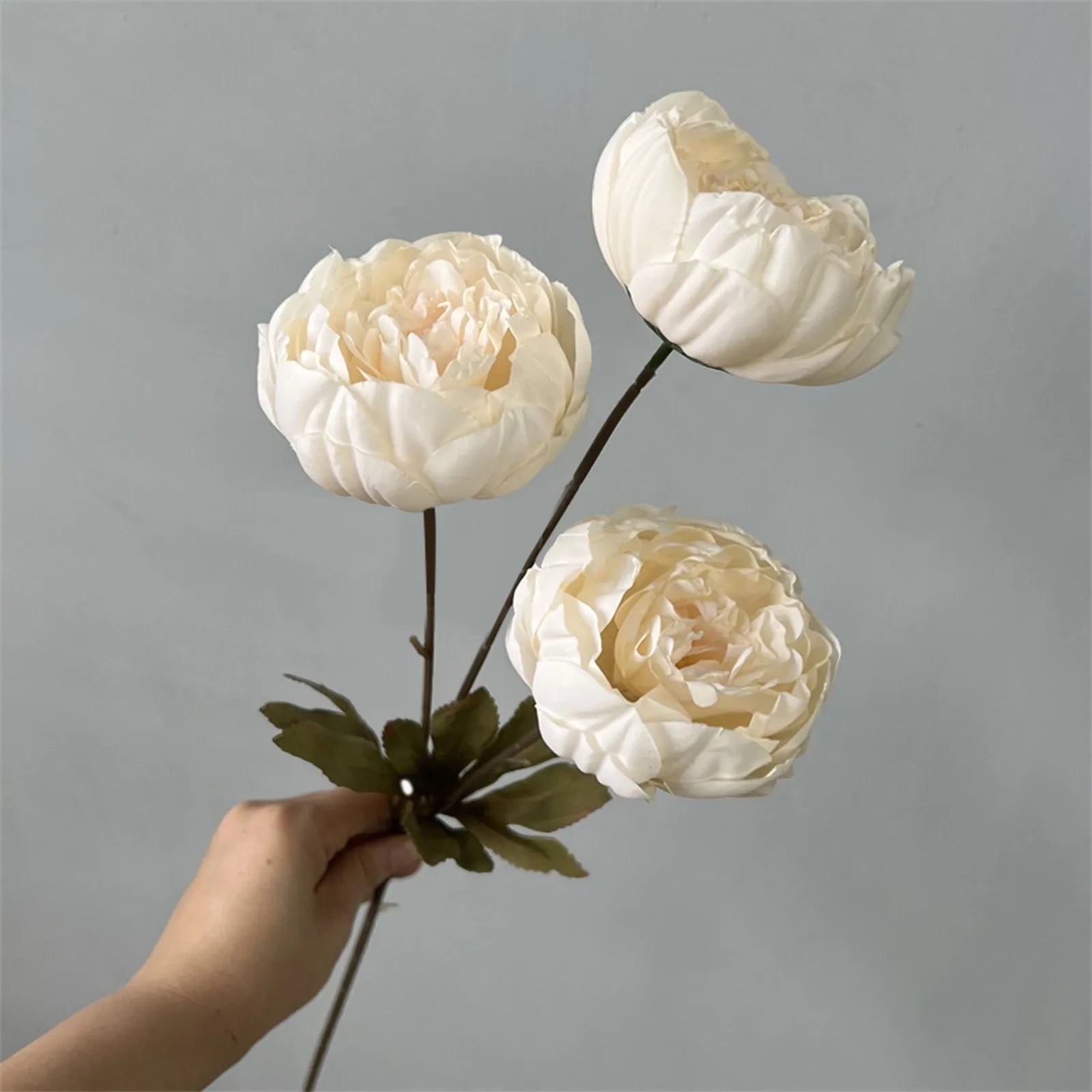3heads Peony Cored Peony Artificial Flower Fake Rose Wedding Living Room Decoration