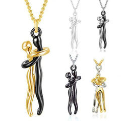 Couple's Two Color Necklace Personalized Fashion Lovers Together Forever Pendants Collarbone Chain Jewelry Gift