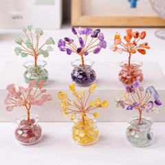 Natural Gemstone DIY Mini Crystal Gravel Tree Rose Quartz Amethyst Healing Stones Children's Gift Home Ornaments Crystal Trees
