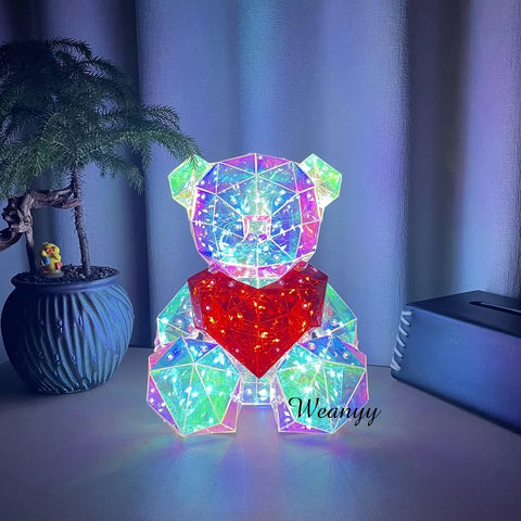 Night Ambient LED Light 3D Twinkle Luminous Teddy Bear