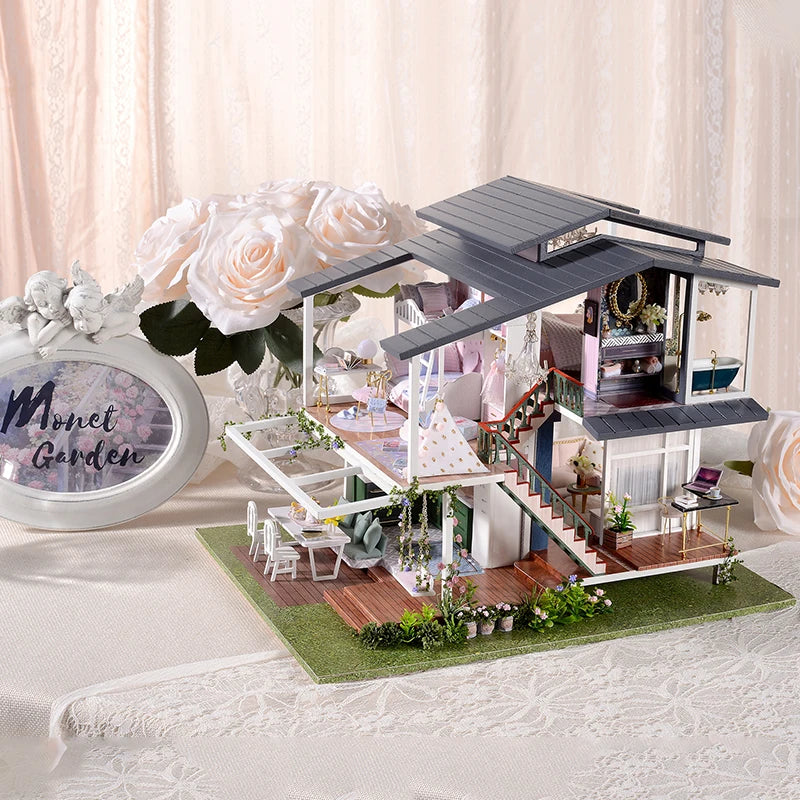 Children's wooden creative handmade DIY small villa toys 14+teenagers' adult birthday gifts for romantic girlfriends' houses