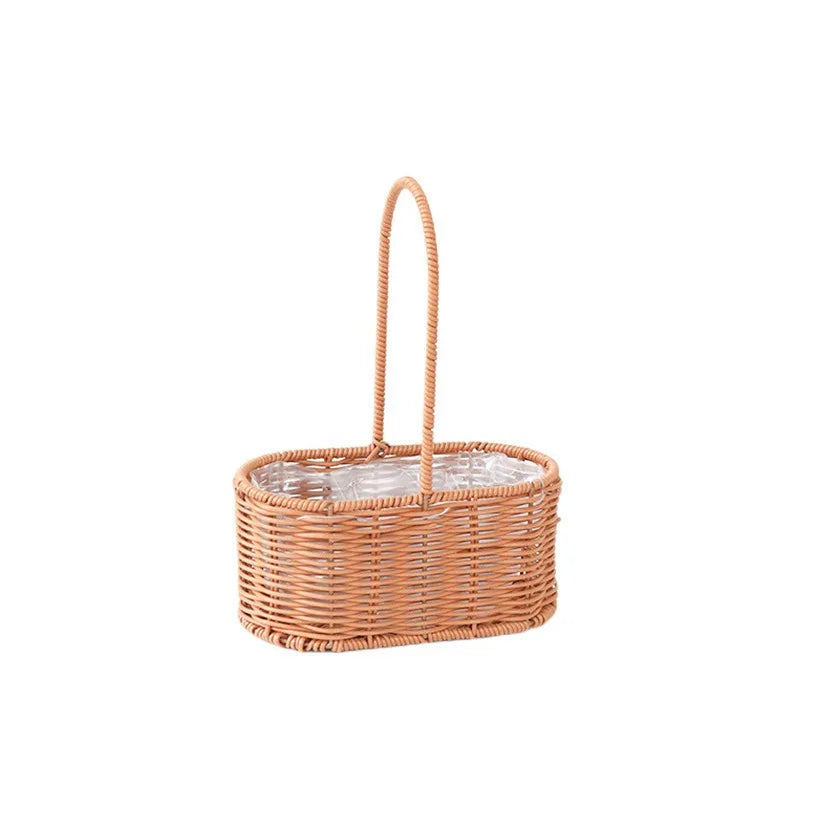 Gift Basket Woven Flower Basket Handmade Flower Basket For Home Wedding Decor Picnic Storage Baskets Rattan Storage Basket