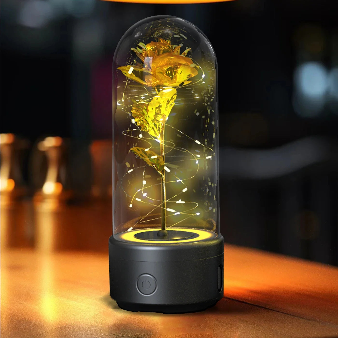 Creative 2 In 1 Rose Flowers Light And Bluetooth Speaker as Valentine's Day Gift