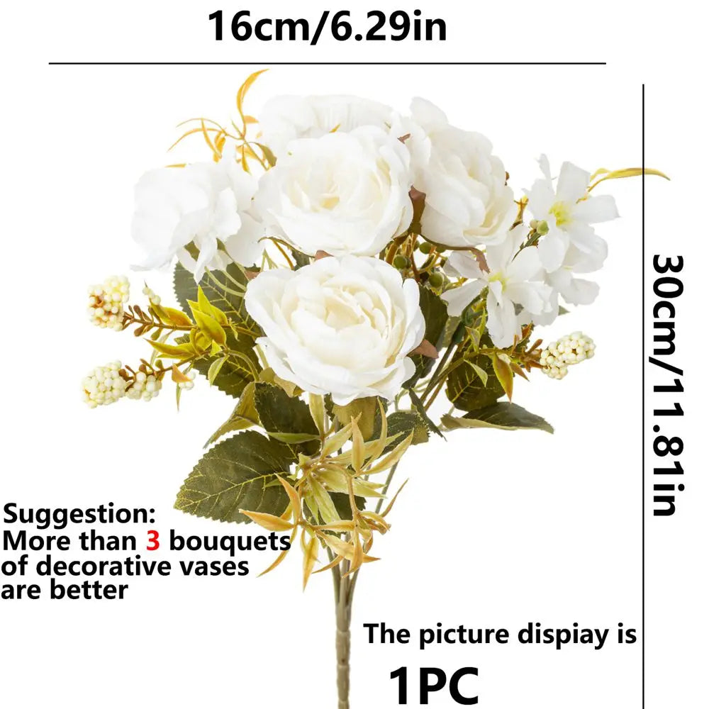1/3pcs Silk Artificial Flowers Roses Peony Wedding Bridal Bouquets Home Outdoor Garden Arch Diy Gifts Festival Table Decorations