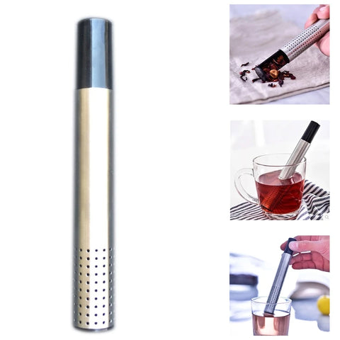 Stainless Steel Tea Infuser Pipe Filter Steeper Teapot Coffee Loose Leaf Herbal Holder Strainer Tube Spices Tools Dropship