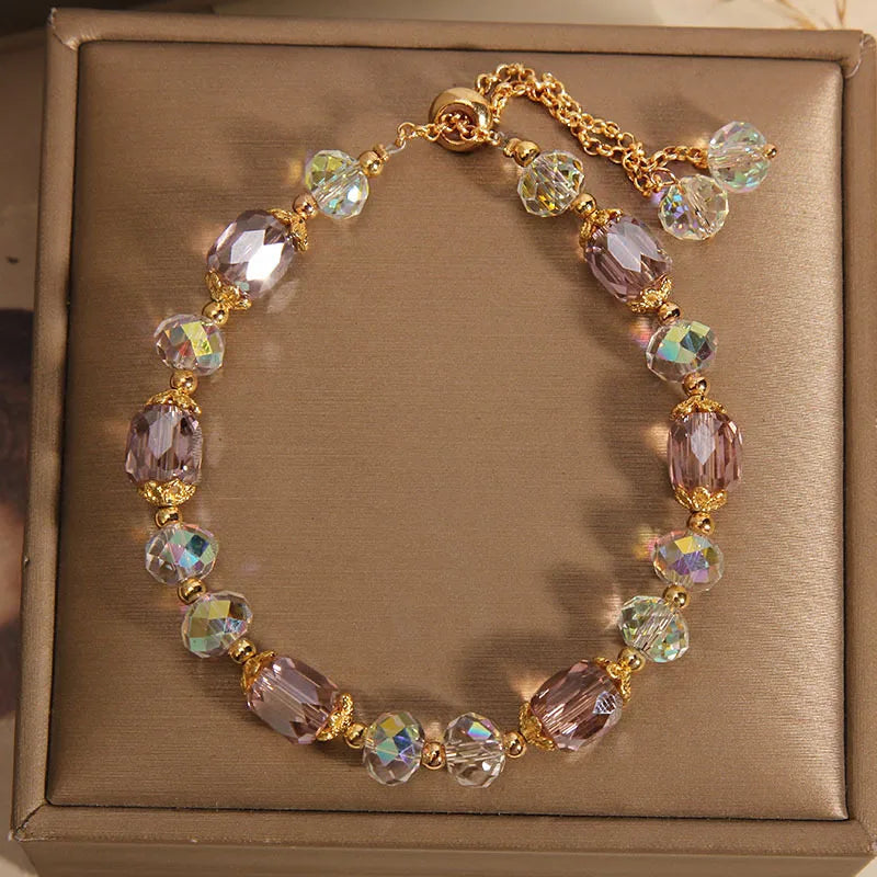 Fashion Shiny Crystal Hand Woven Bracelet for Women Personalized Exquisite Cuffs Bracelet Jewelry Accessories Anniversary Gift