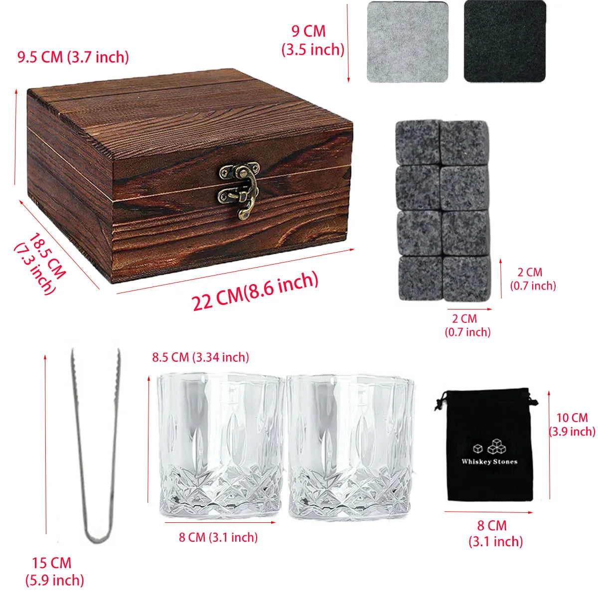Whiskey Gifts for Men Father's Day Present Whiskey Granite Chilling Stones Scotch Bourbon for Dad Husband Birthday Party Wedding