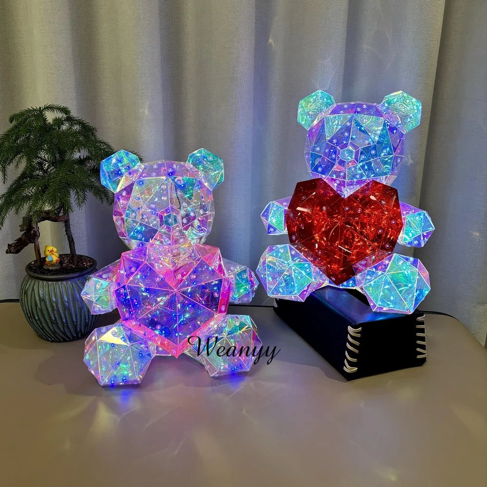 Night Ambient LED Light 3D Twinkle Luminous Teddy Bear