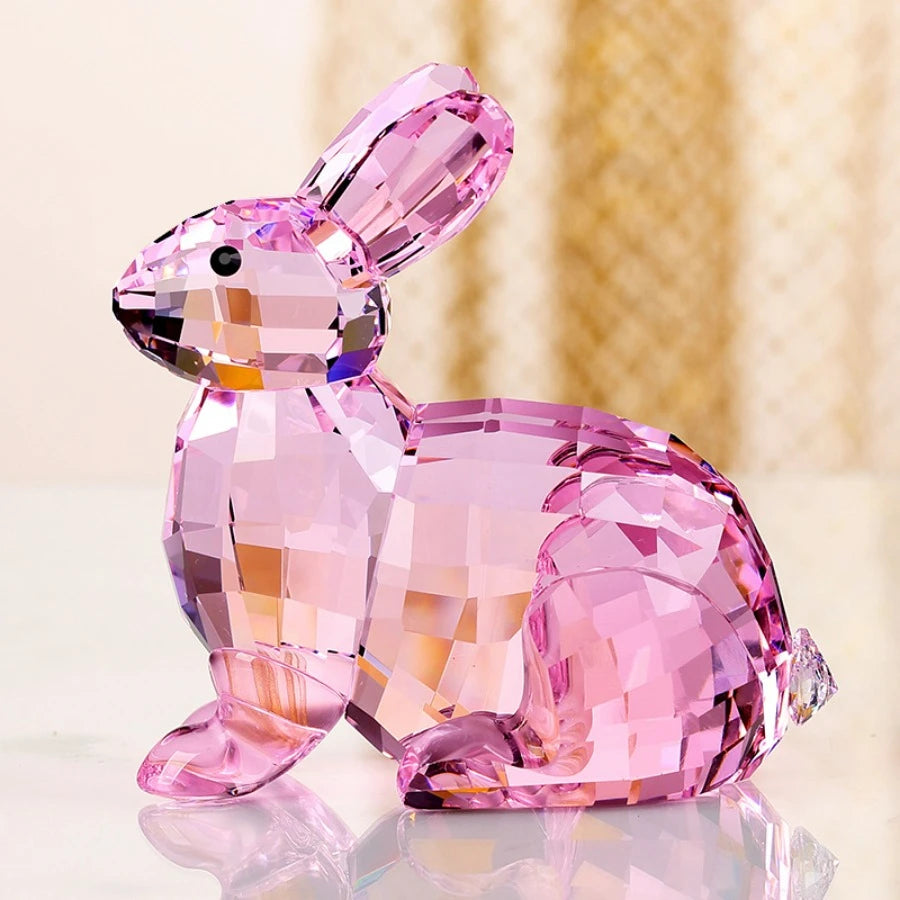 Handmade Crystal Dog Cat Figurine Miniature Glass Animal Craft Desktop Decoration Home Decor Ornament Birthday Gift for Children